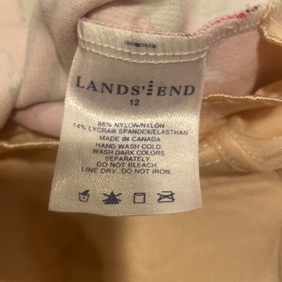 Lands End Floral Tankini Top Size 12 Square Neck - Picture 6 of 12